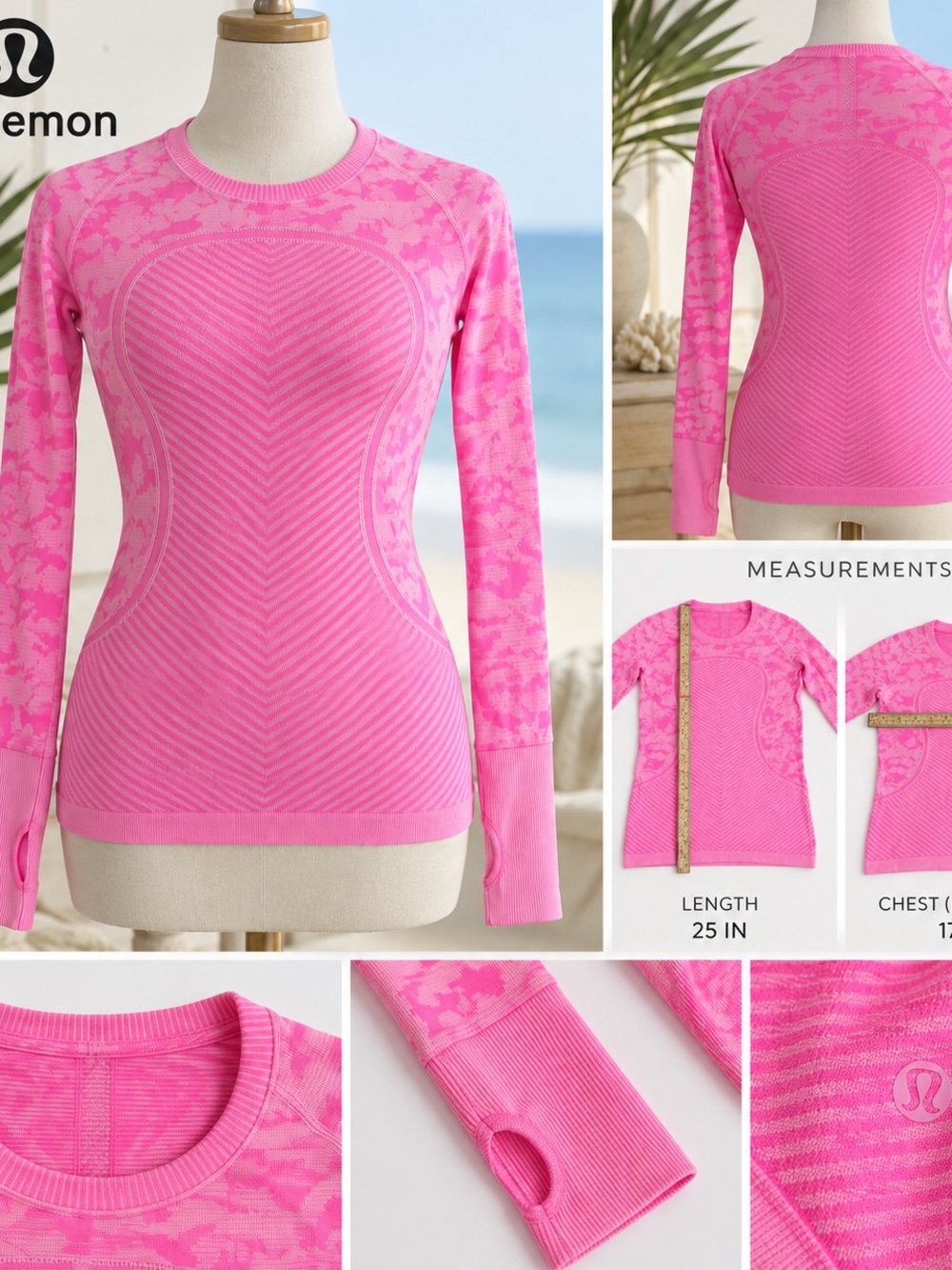 lululemon athletica Hot Pink Seamless Long-Sleeve Performance Top